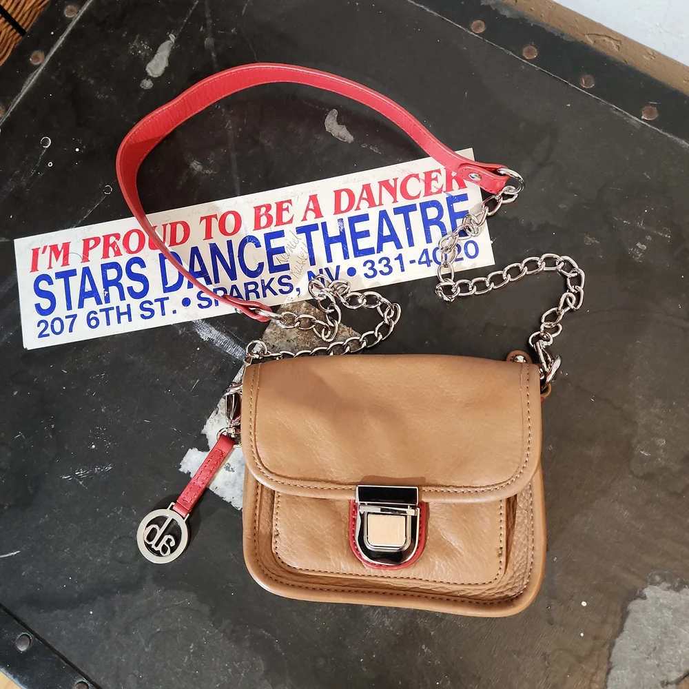 AUDREY BROOKE Leather Crossbody Chain Small
